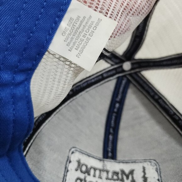 Marmot Men's Blue and White Retro Snap Back Trucker Hat - Picture 5 of 7